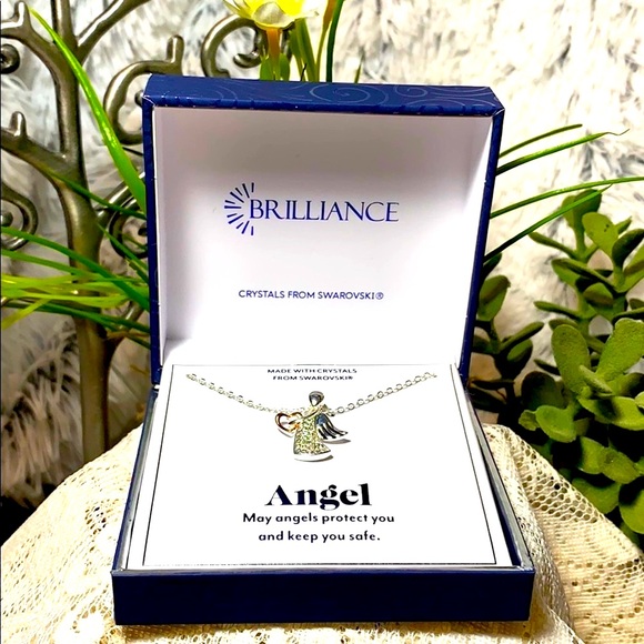 Swarovski Jewelry - Brilliance Angel heart necklace Silver NIB Swarovski Crystals